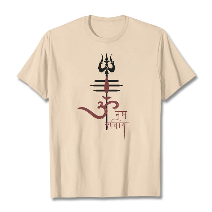 Buddha Stones OM NAMAH SHIVAYA Trident Cotton Tee T-shirt - Bisque - 2XL - image 19
