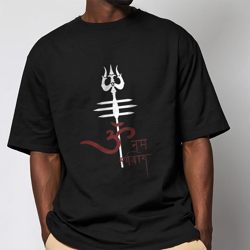 Buddha Stones OM NAMAH SHIVAYA Trident Cotton Tee T-shirt - image 5