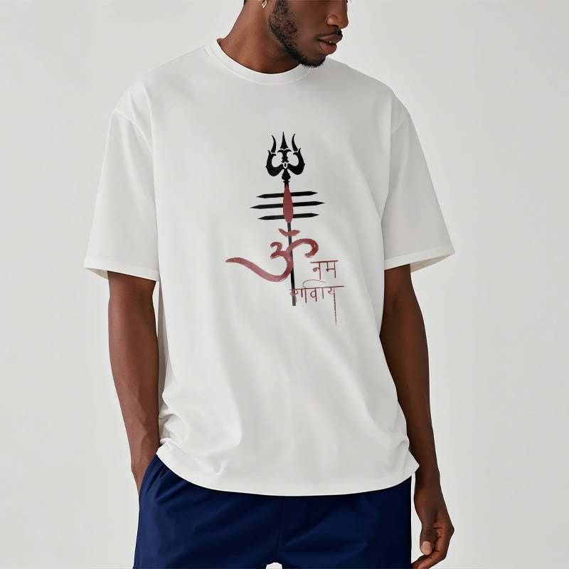 Buddha Stones OM NAMAH SHIVAYA Trident Cotton Tee T-shirt - image 15
