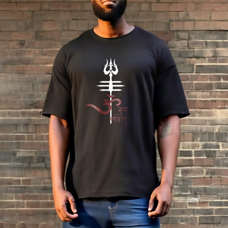 Buddha Stones OM NAMAH SHIVAYA Trident Cotton Tee T-shirt - image 6