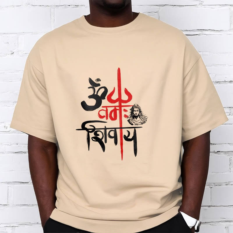 Buddha Stones OM NAMAH SHIVAYA Red Trident Cotton Tee T-shirt - image 16
