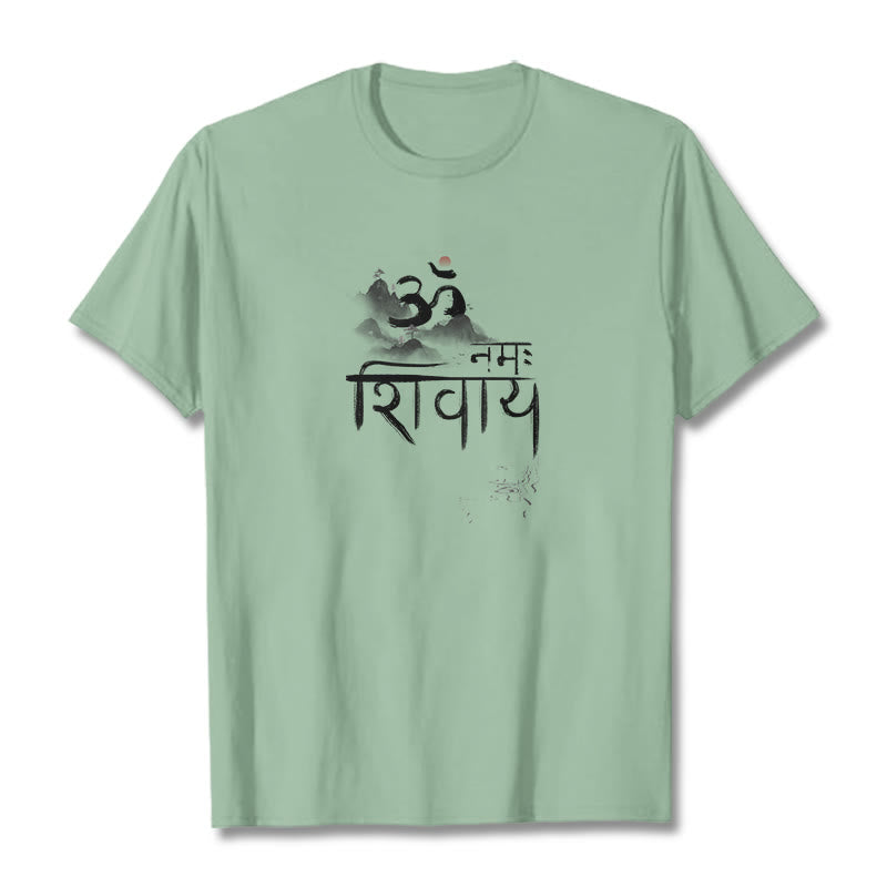 Buddha Stones OM NAMAH SHIVAYA Mountain Cotton Tee T-shirt - PaleGreen - 2XL - image 12