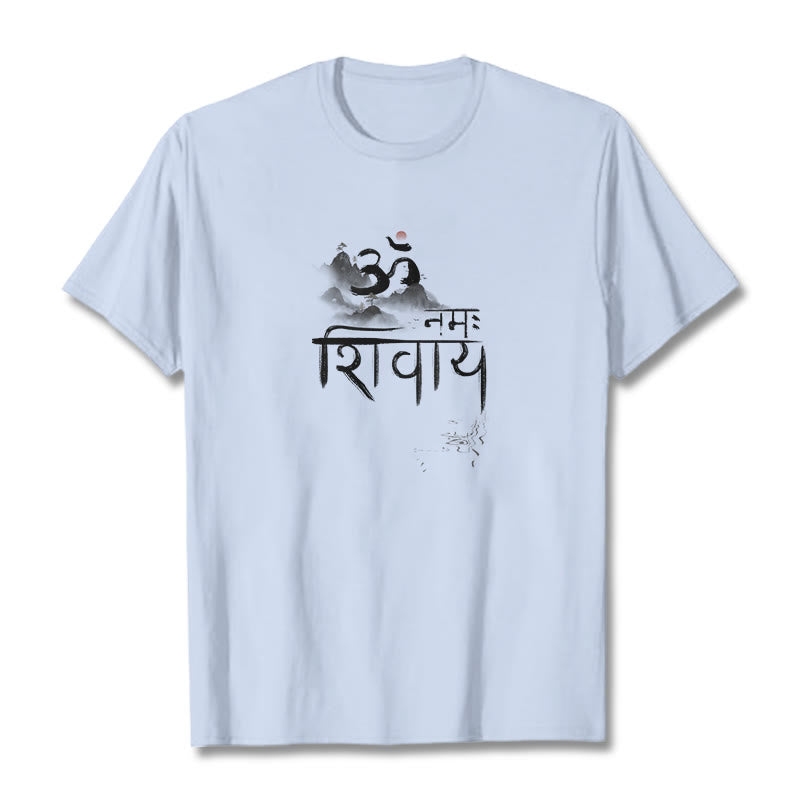 Buddha Stones OM NAMAH SHIVAYA Mountain Cotton Tee T-shirt - LightCyan - 2XL - image 14