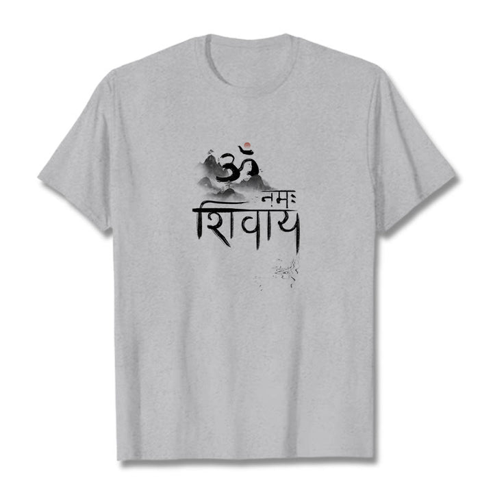 Buddha Stones OM NAMAH SHIVAYA Mountain Cotton Tee T-shirt - LightGrey - 2XL - image 9