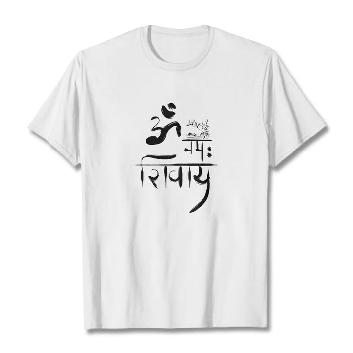 Buddha Stones OM NAMAH SHIVAYA Crane Bamboo Cotton Tee T-shirt