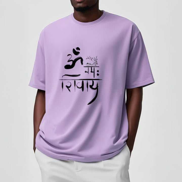 Buddha Stones OM NAMAH SHIVAYA Crane Bamboo Cotton Tee T-shirt