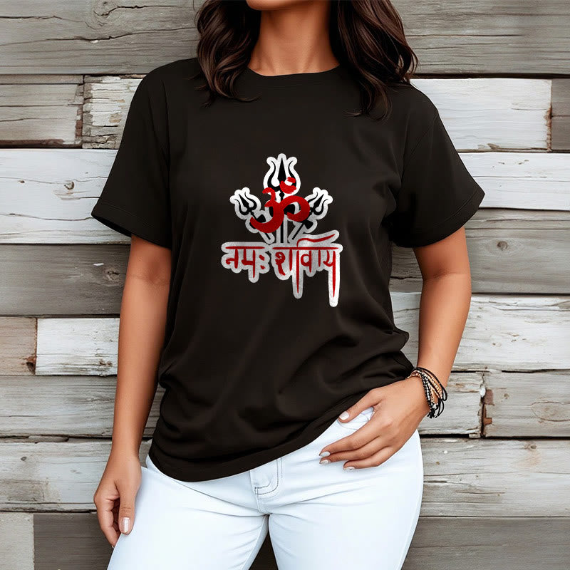 Buddha Stones OM NAMAH SHIVAYA Three Tridents Cotton Tee T-shirt - image 3