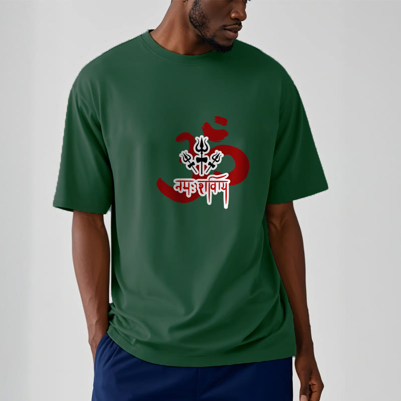 Buddha Stones OM NAMAH SHIVAYA Three Small Tridents Cotton Tee T-shirt - image 5