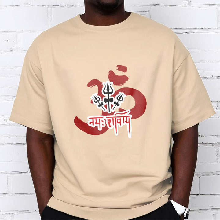 Buddha Stones OM NAMAH SHIVAYA Three Small Tridents Cotton Tee T-shirt - image 2