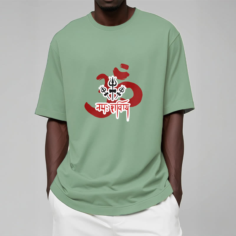 Buddha Stones OM NAMAH SHIVAYA Three Small Tridents Cotton Tee T-shirt - image 7