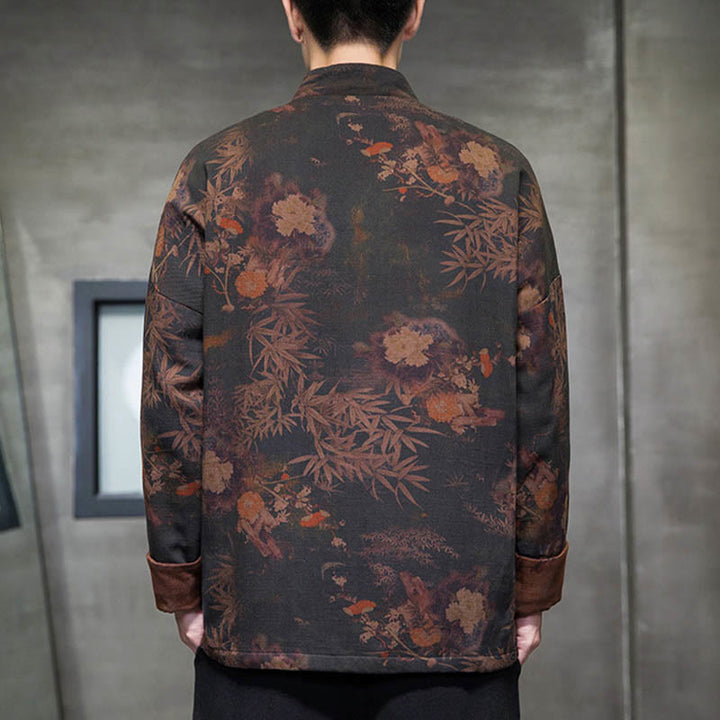 Buddha Stones Frog-Button Chinese Tang Suit Long Shirt Cotton Men Jacket Clothing - image 2