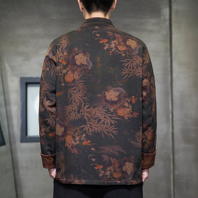 Buddha Stones Frog-Button Chinese Tang Suit Long Shirt Cotton Men Jacket Clothing - image 2