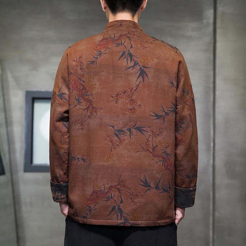 Buddha Stones Frog-Button Chinese Tang Suit Long Shirt Cotton Men Jacket Clothing - image 11