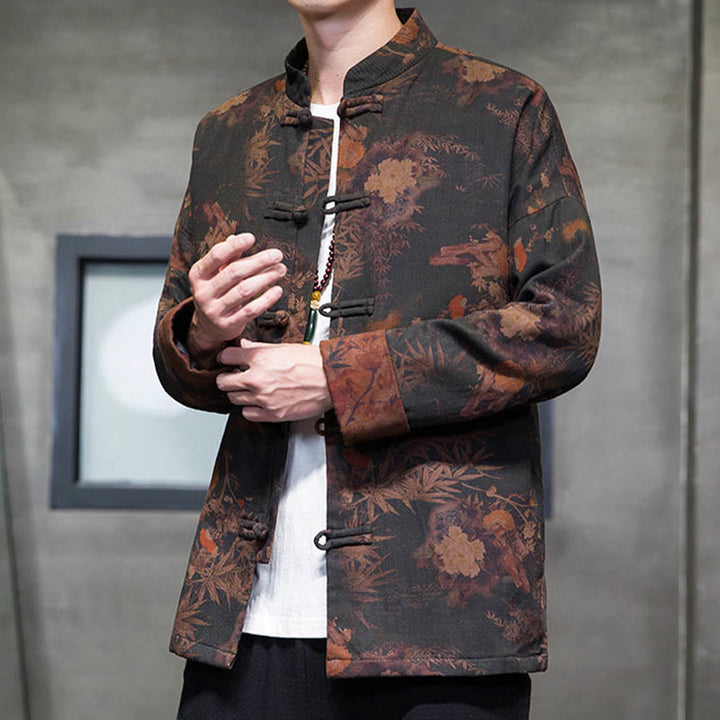 Buddha Stones Frog-Button Chinese Tang Suit Long Shirt Cotton Men Jacket Clothing - image 3