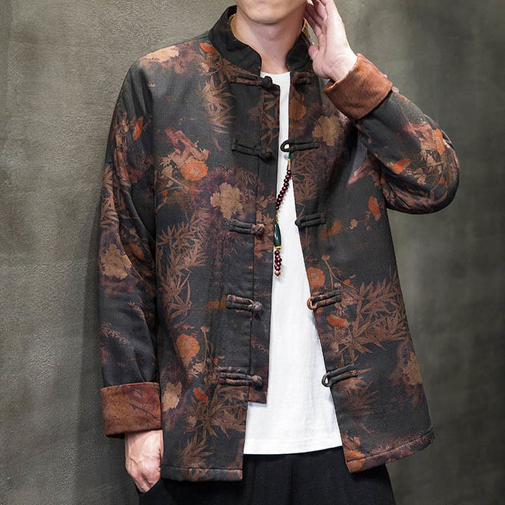 Buddha Stones Frog-Button Chinese Tang Suit Long Shirt Cotton Men Jacket Clothing - image 4