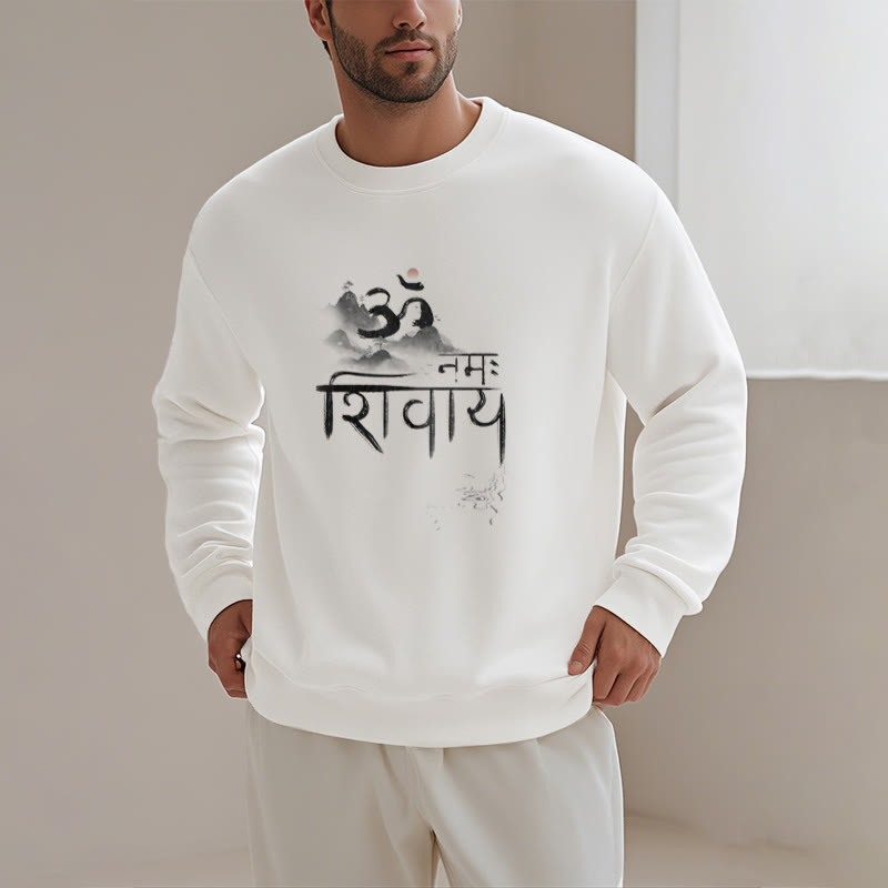 Buddha Stones OM NAMAH SHIVAYA Mountain Fleece Lined Polyester Sweatshirt