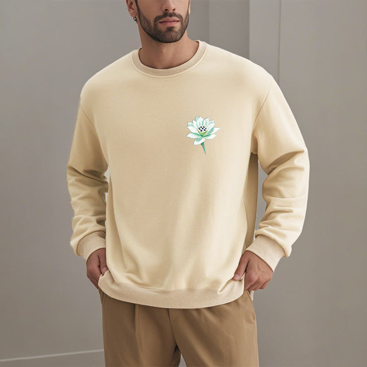 Buddha Stones Lotus Never Be Controlled By Three Things Fleece Lined Sweatshirt