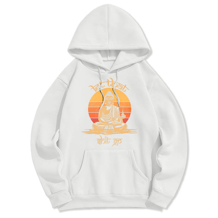 Buddha Stones Let That Shit Go Buddha Polyester Fleece Lined Hoodie - White - 2XL - image 21