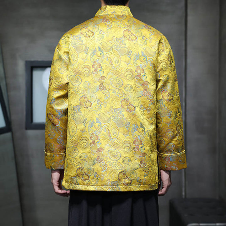 Buddha Stones Frog-Button Chinese Tang Suit Stand Collar Long Shirt Men Jacket Clothing - image 19