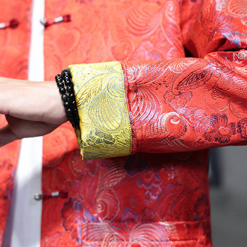 Buddha Stones Frog-Button Chinese Tang Suit Stand Collar Long Shirt Men Jacket Clothing - image 14