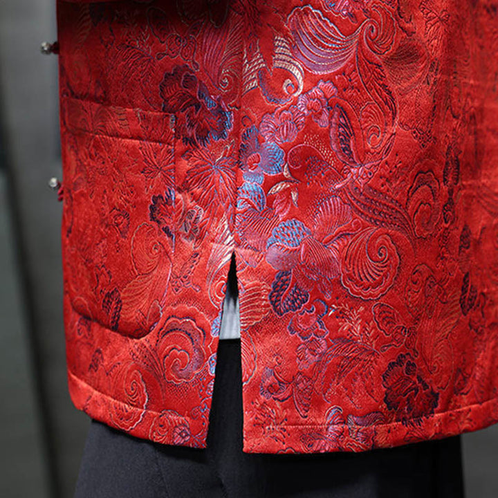 Buddha Stones Frog-Button Chinese Tang Suit Stand Collar Long Shirt Men Jacket Clothing - image 15