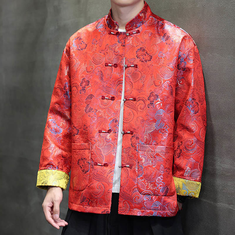 Buddha Stones Frog-Button Chinese Tang Suit Stand Collar Long Shirt Men Jacket Clothing - image 8