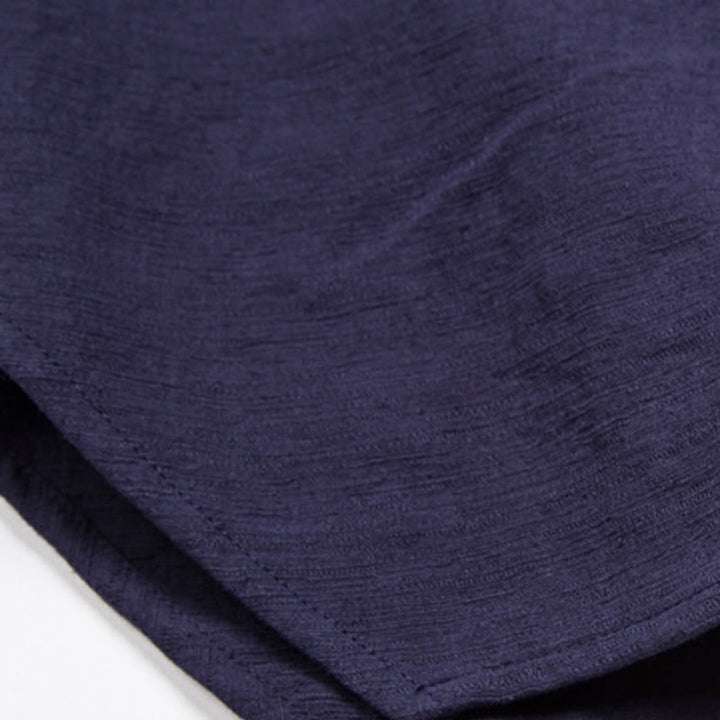 Buddha Stones Men's Short Sleeve Shirt With Pocket Notched Neck Cardigan Comfort Cotton Linen Shirt - image 10