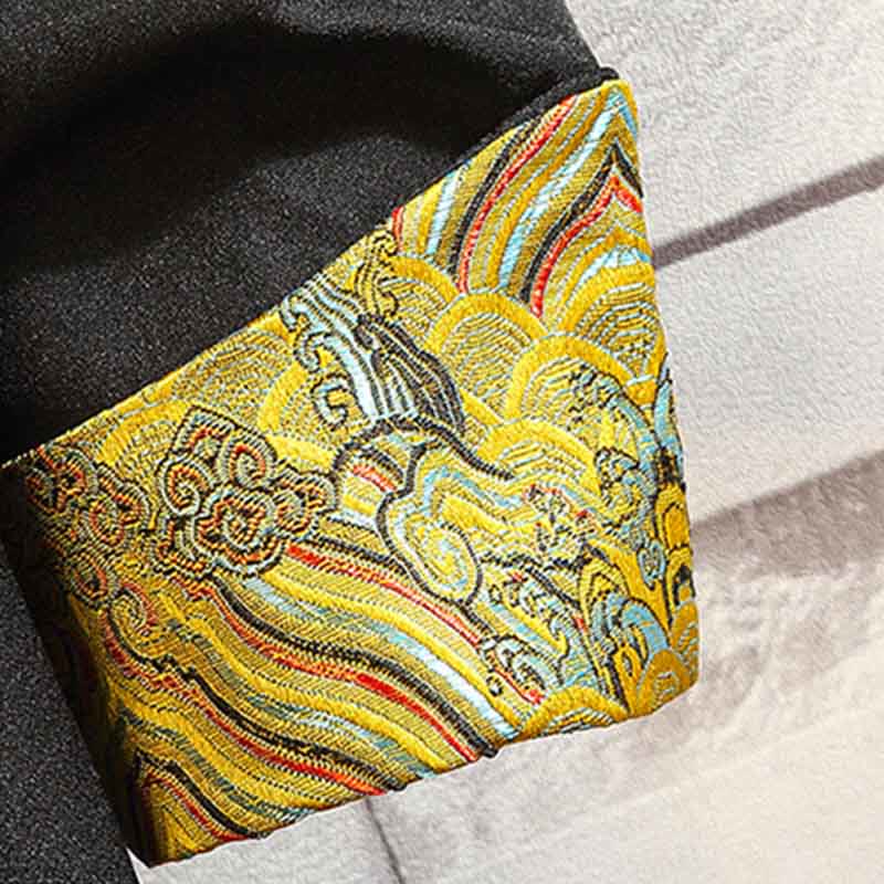 Buddha Stones Embroider Dragon Phoenix Casual Frog-button Cotton Men's Jacket Shirt Clothing - image 11