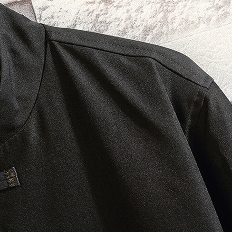 Buddha Stones Embroider Dragon Phoenix Casual Frog-button Cotton Men's Jacket Shirt Clothing - image 4