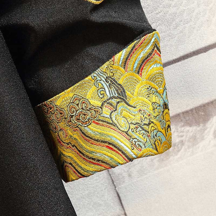 Buddha Stones Embroider Dragon Phoenix Casual Frog-button Cotton Men's Jacket Shirt Clothing - image 13