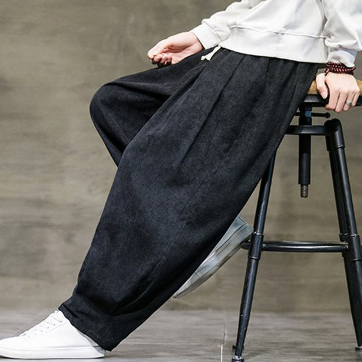 Buddha Stones Casual Plain Cotton Bloomer Men's Pants With Pockets - image 7