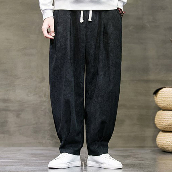 Buddha Stones Casual Plain Cotton Bloomer Men's Pants With Pockets - image 4