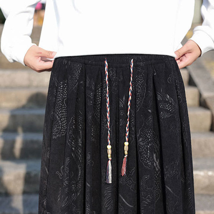 Buddha Stones Dragon Design Casual Plain Cotton Men's Pants With Pockets - image 18