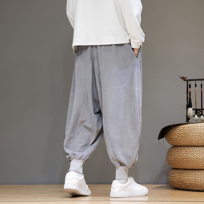 Buddha Stones Casual Plain Cotton Men's Harem Pants With Pockets - image 1