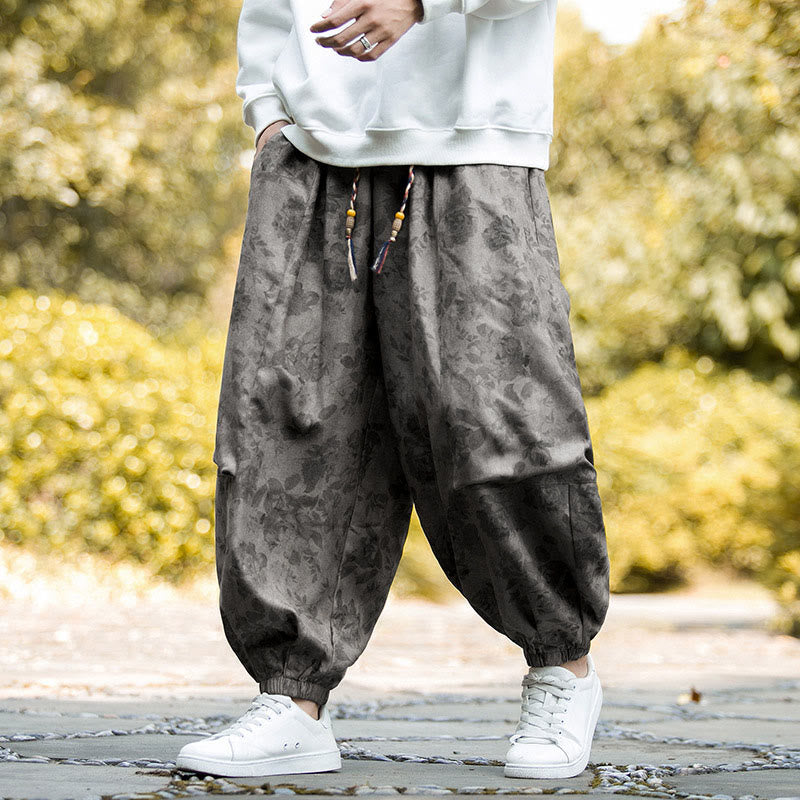 Buddha Stones Casual Flower Corduroy Cotton Men's Pants With Big Pockets - image 16