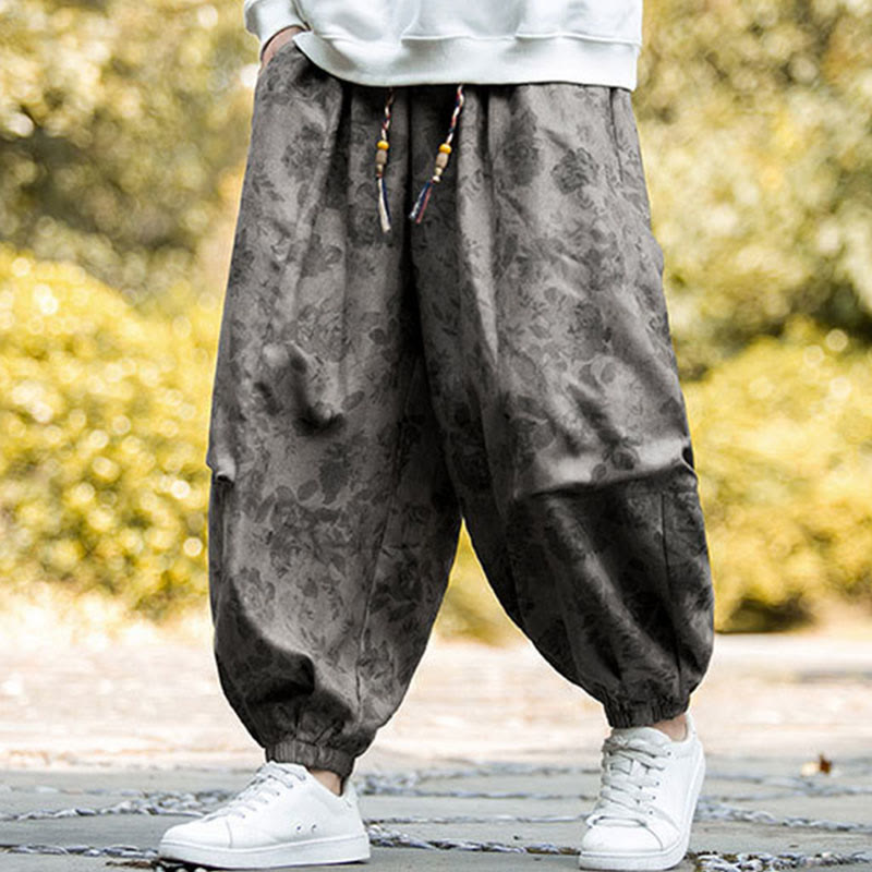 Buddha Stones Casual Flower Corduroy Cotton Men's Pants With Big Pockets - DimGray - US/UK/AU46，EU56 (5XL) - image 15