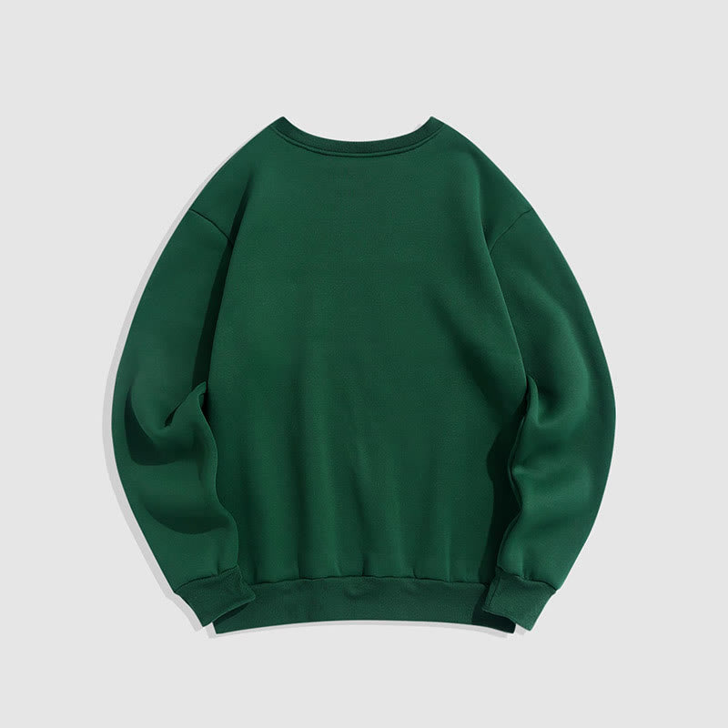 Buddha Stones Aura Green Buddha Round Neck Fleece Lined Sweatshirt