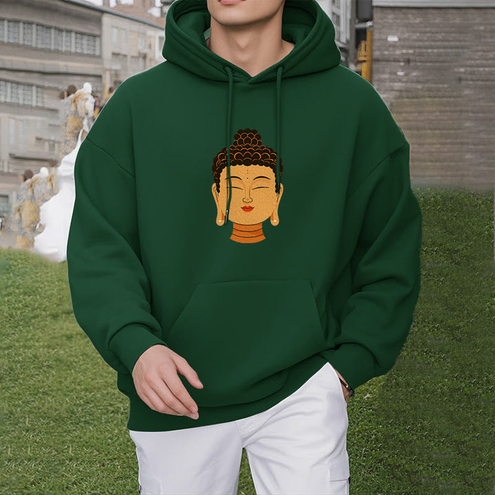 Buddha Stones Blessed Meditation Buddha Fleece Lined Polyester Hoodie