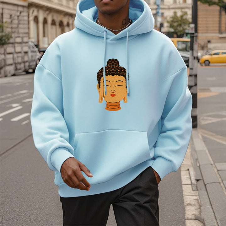 Buddha Stones Blessed Meditation Buddha Fleece Lined Polyester Hoodie