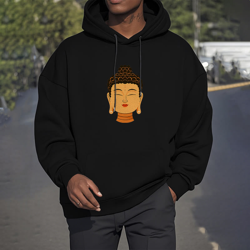 Buddha Stones Blessed Meditation Buddha Fleece Lined Polyester Hoodie