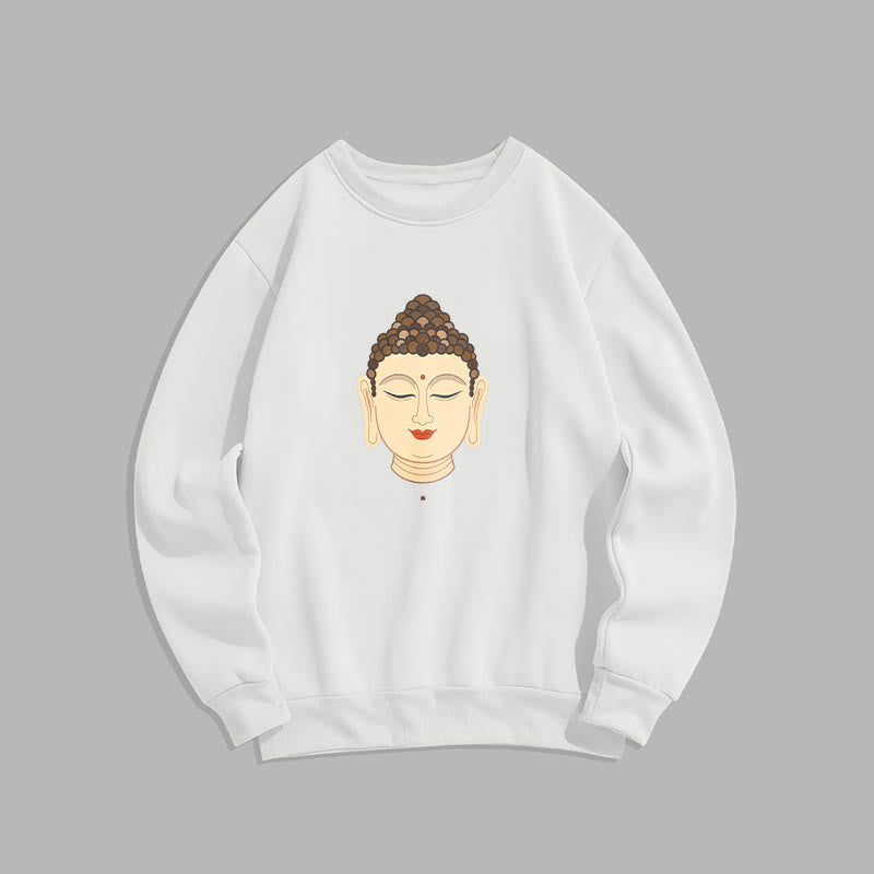 Buddha Stones Meditation Buddha Fleece Lined Polyester Sweatshirt