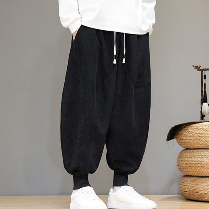 Buddha Stones Casual Plain Cotton Men's Harem Pants With Pockets - image 14