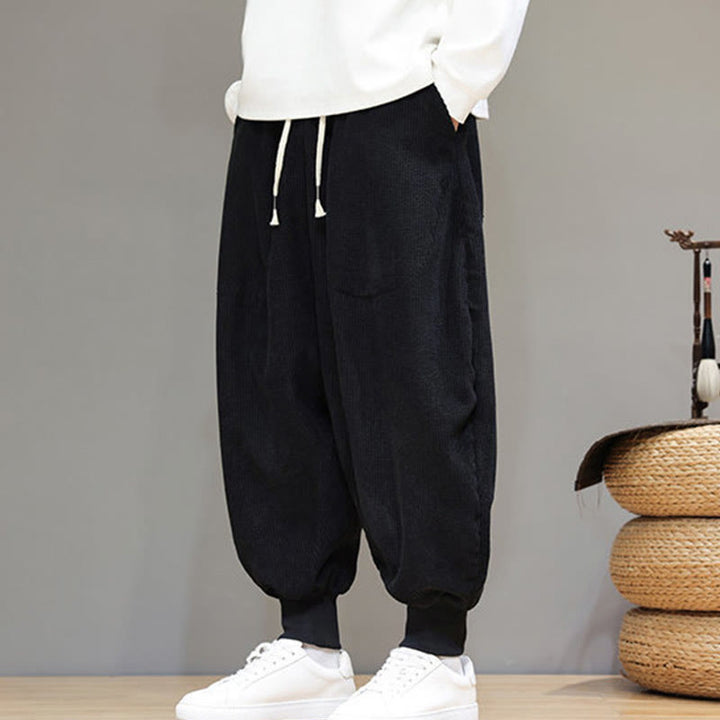 Buddha Stones Casual Plain Cotton Men's Harem Pants With Pockets - image 12