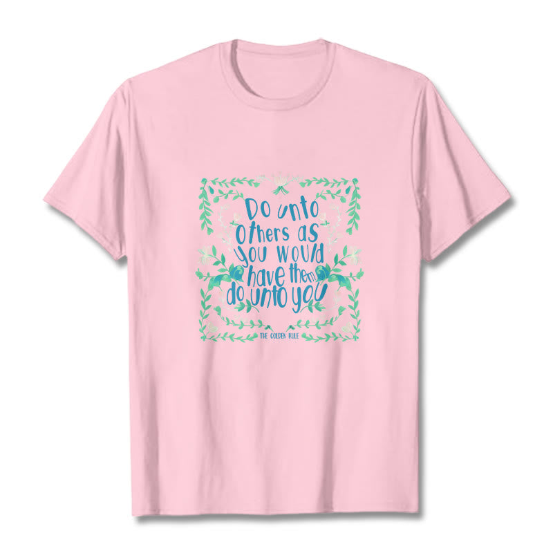 Buddha Stones The Golden Rule Tee T-shirt - LightPink - Green Leaves - 2XL - image 14