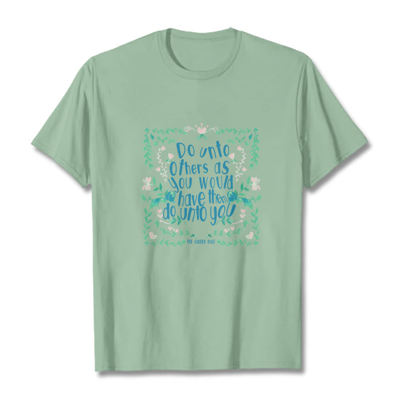 Buddha Stones The Golden Rule Tee T-shirt - PaleGreen - Green Leaves - 2XL - image 1