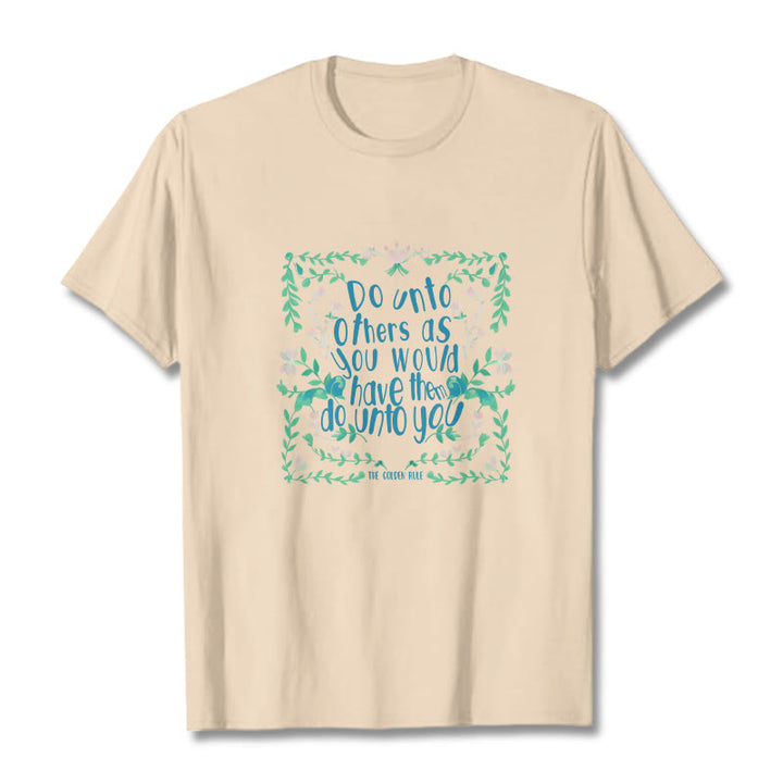 Buddha Stones The Golden Rule Tee T-shirt - Bisque - Green Leaves - 2XL - image 10