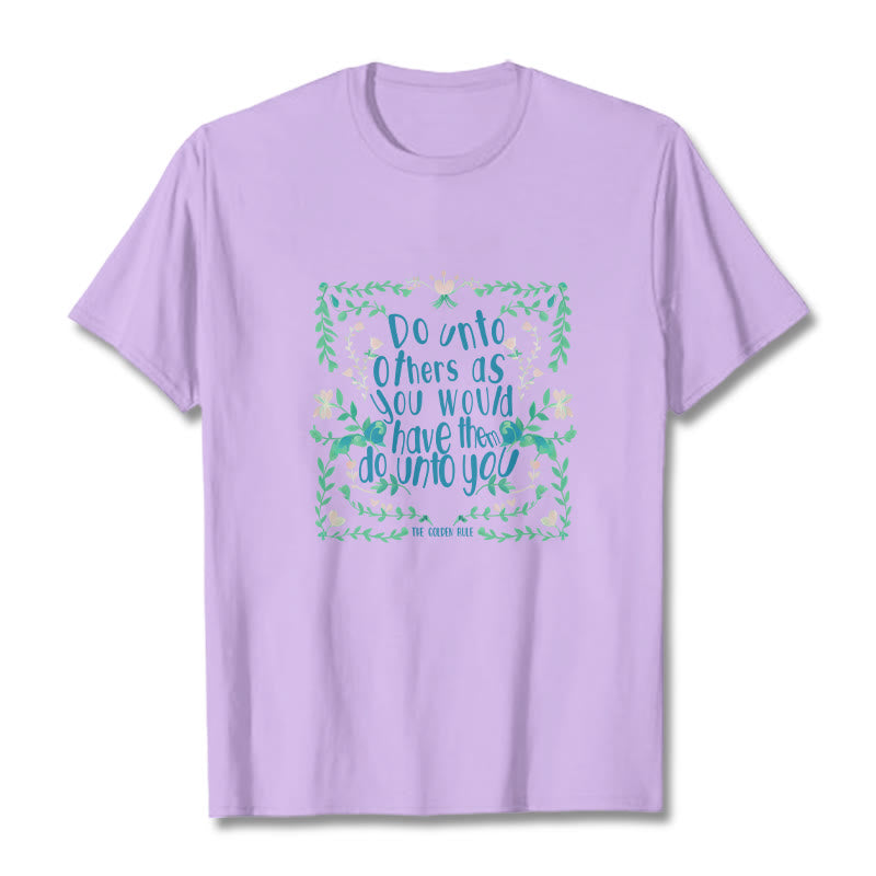 Buddha Stones The Golden Rule Tee T-shirt - Plum - Green Leaves - 2XL - image 16