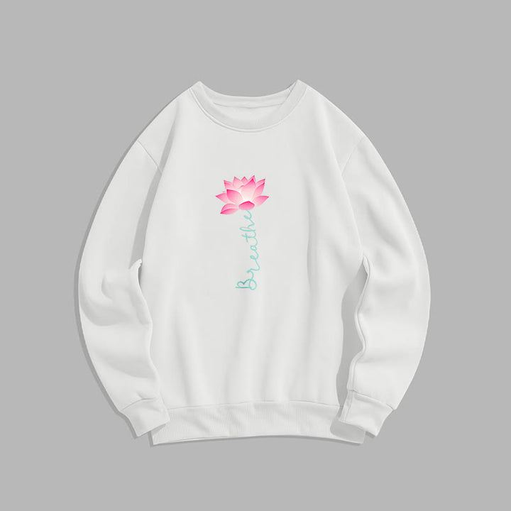 Buddha Stones Lotus BREATHE Fleece Lined Sweatshirt