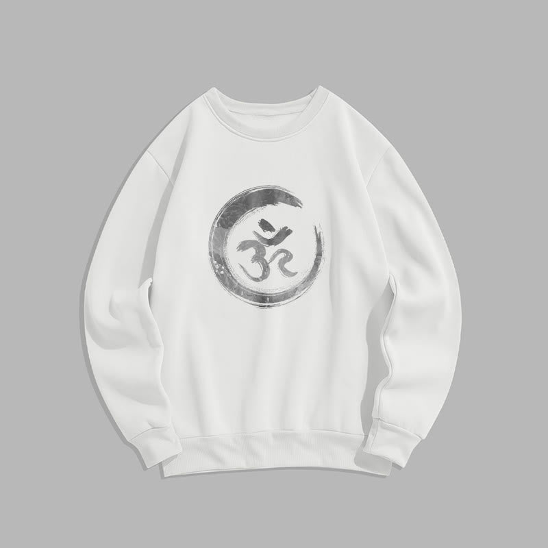 Buddha Stones OM Mantra Sanskrit Fleece Lined Polyester Sweatshirt