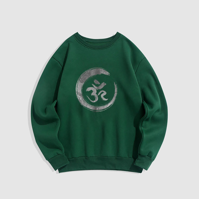 Buddha Stones OM Mantra Sanskrit Fleece Lined Polyester Sweatshirt